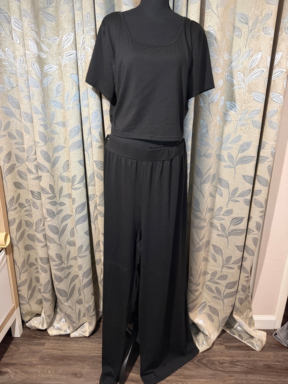 Amazon Black Wide-Leg Jumpsuit with Scoop Neck